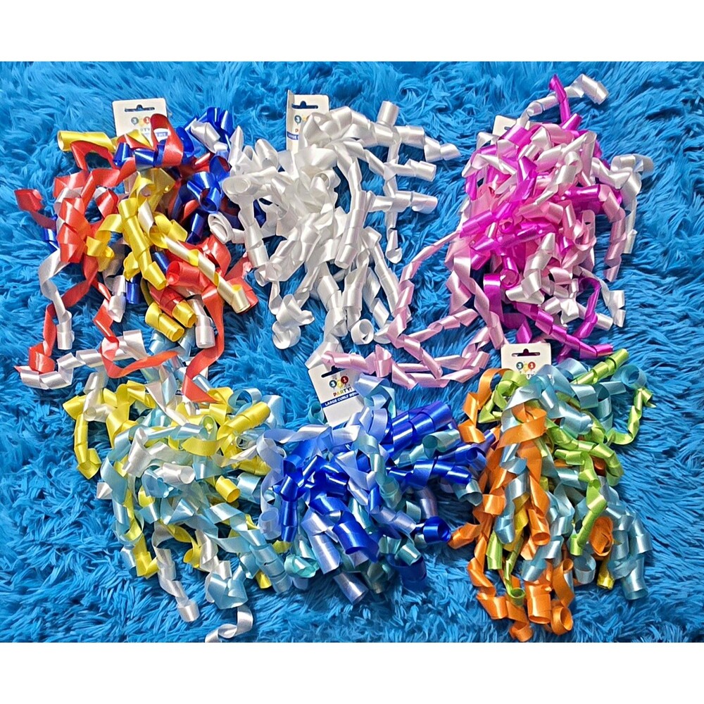 321 PARTY! Large Curly Gift Wrapping Bow 6- 2ct Multicolors for all occasions